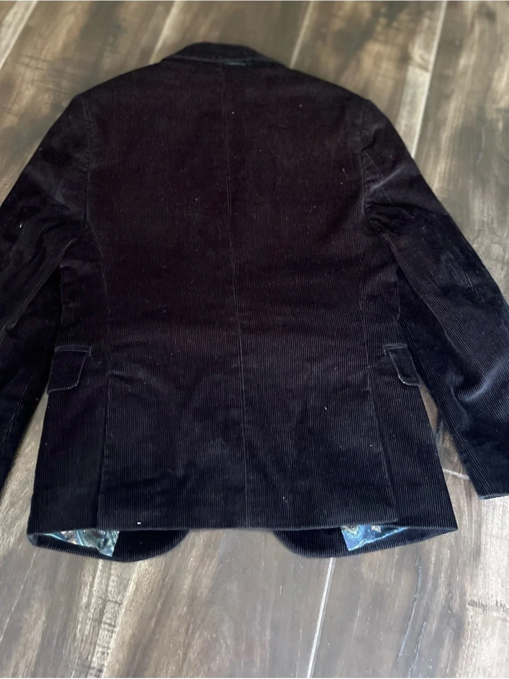 Boys Ralph Lauren Black Corduroy 2 Button Blazer Suit Jacket, Sz 8